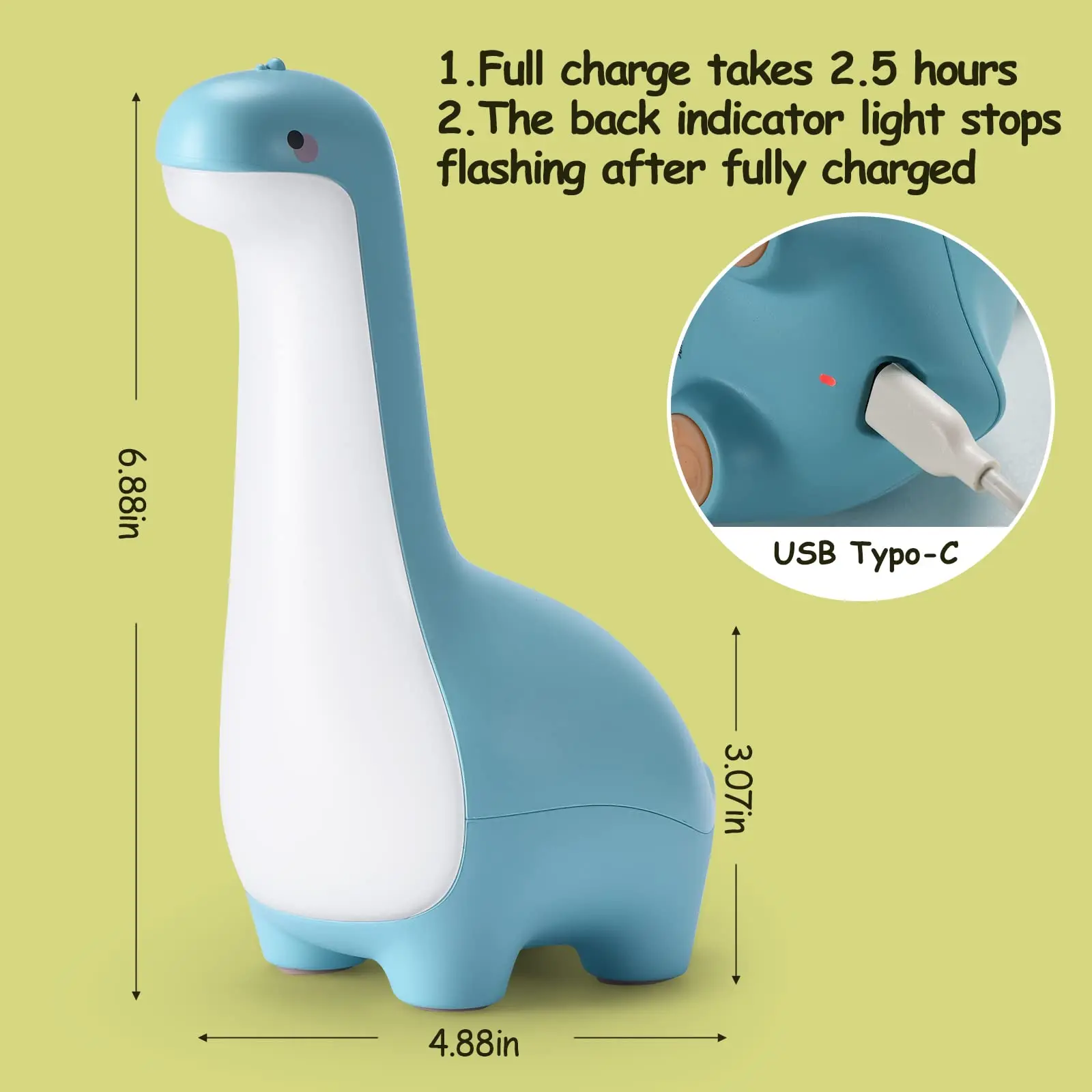 Cute Dinosaur Night Light Rechargeable Mini Lamp Room Decor Portable Bedside Led Night Lighting Bed Night Light for Kids supplier