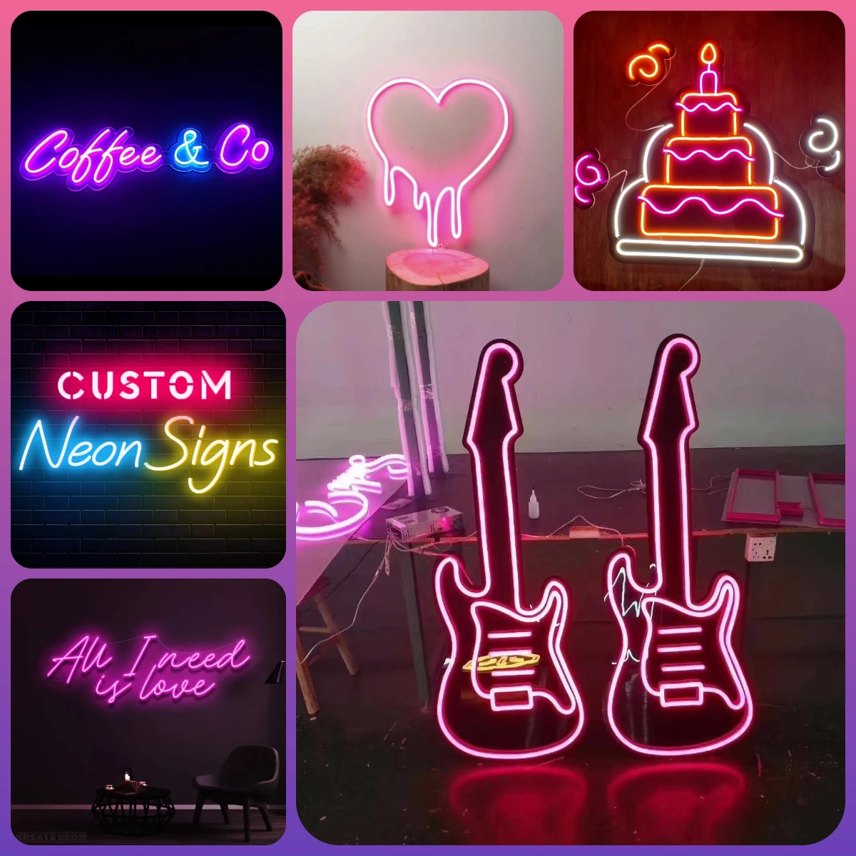 Indoor Home Decorative Neon Light Signs Board With Adapter For Retail