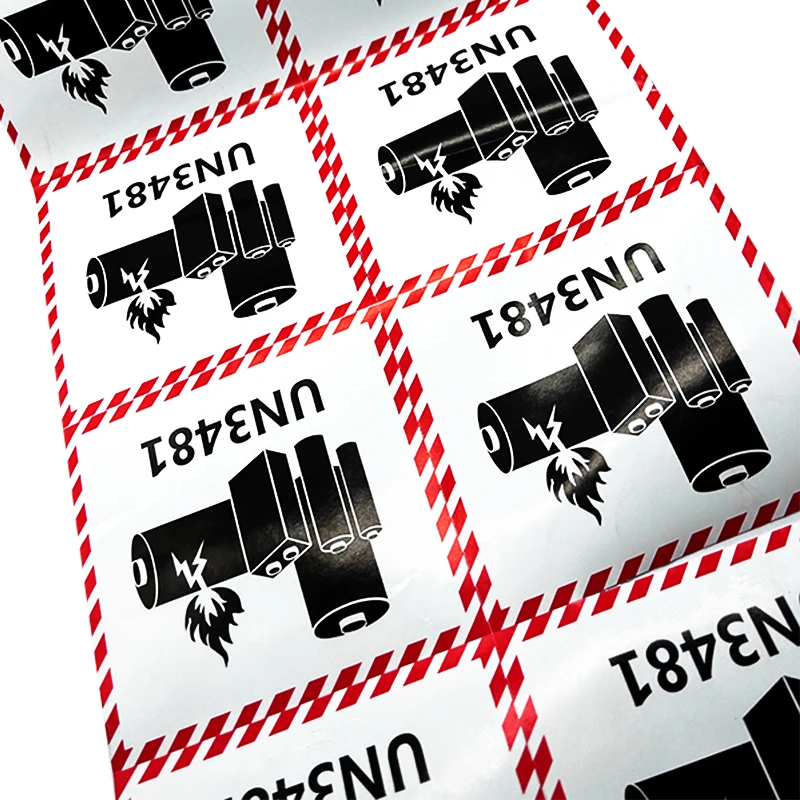 UN3480 Lithium Battery Shipping Labels 4x3 Warning Label Transport Shipping Sticker Label UN3481 manufacture