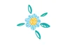 hand painted blue flower