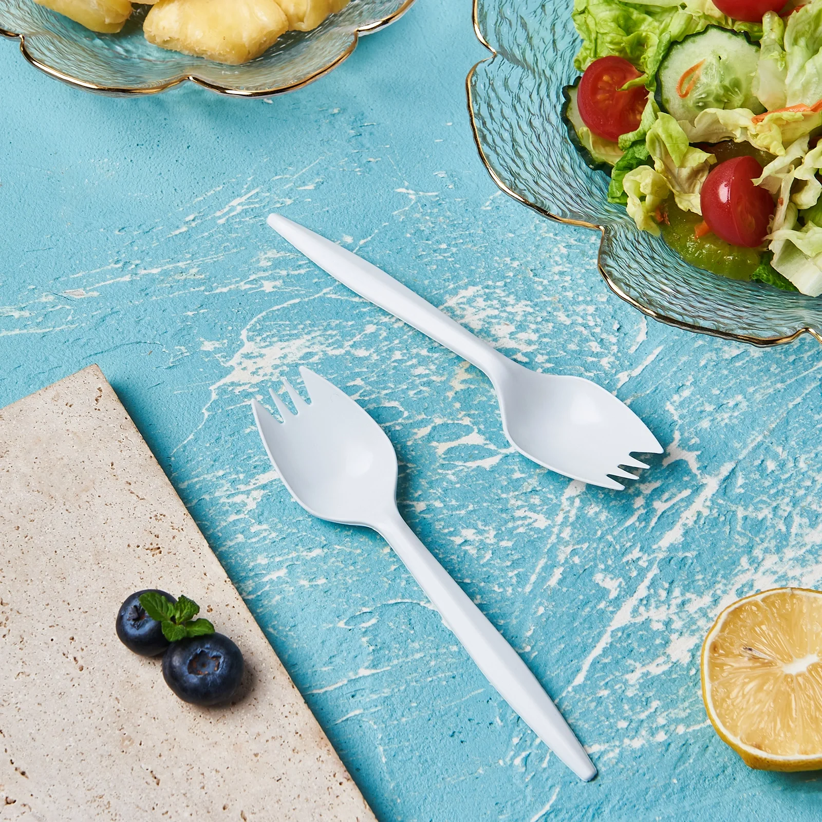 Best Quality 139mm 2.5g Pp Medium Weight White Disposable Plastic Spork