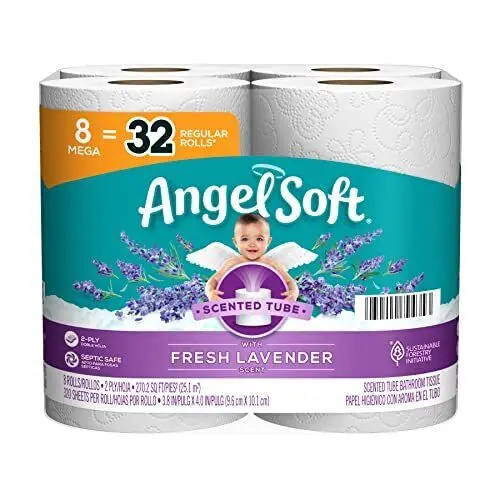 Angel Soft Toilet Paper 4 Mega Rolls 16 Regular Rolls 2 Ply Bath Tissue