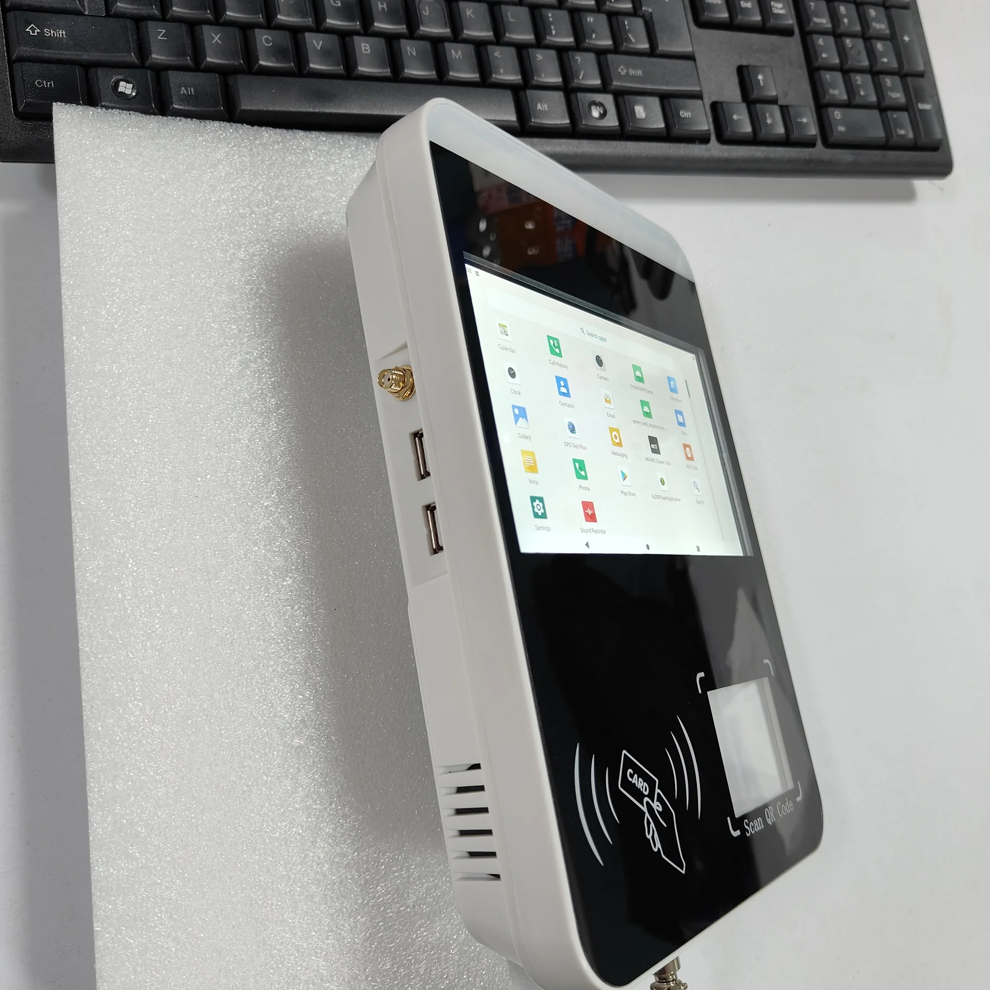 HRET H158 Android POS Bus Card Reader NFC Tap Go Transport Payment System Validator Device QR Barcode Scanner 7-inch Display