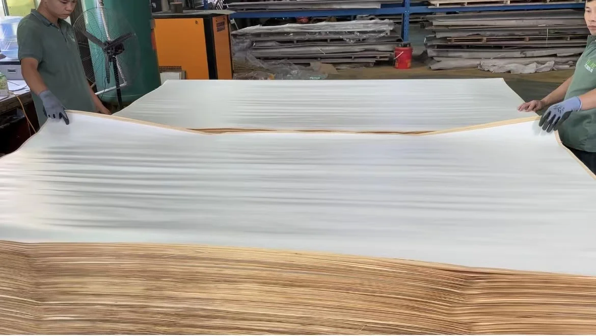 Drlvp002 Off White Laminated Veneer Paper Decorative Melamine Veneers