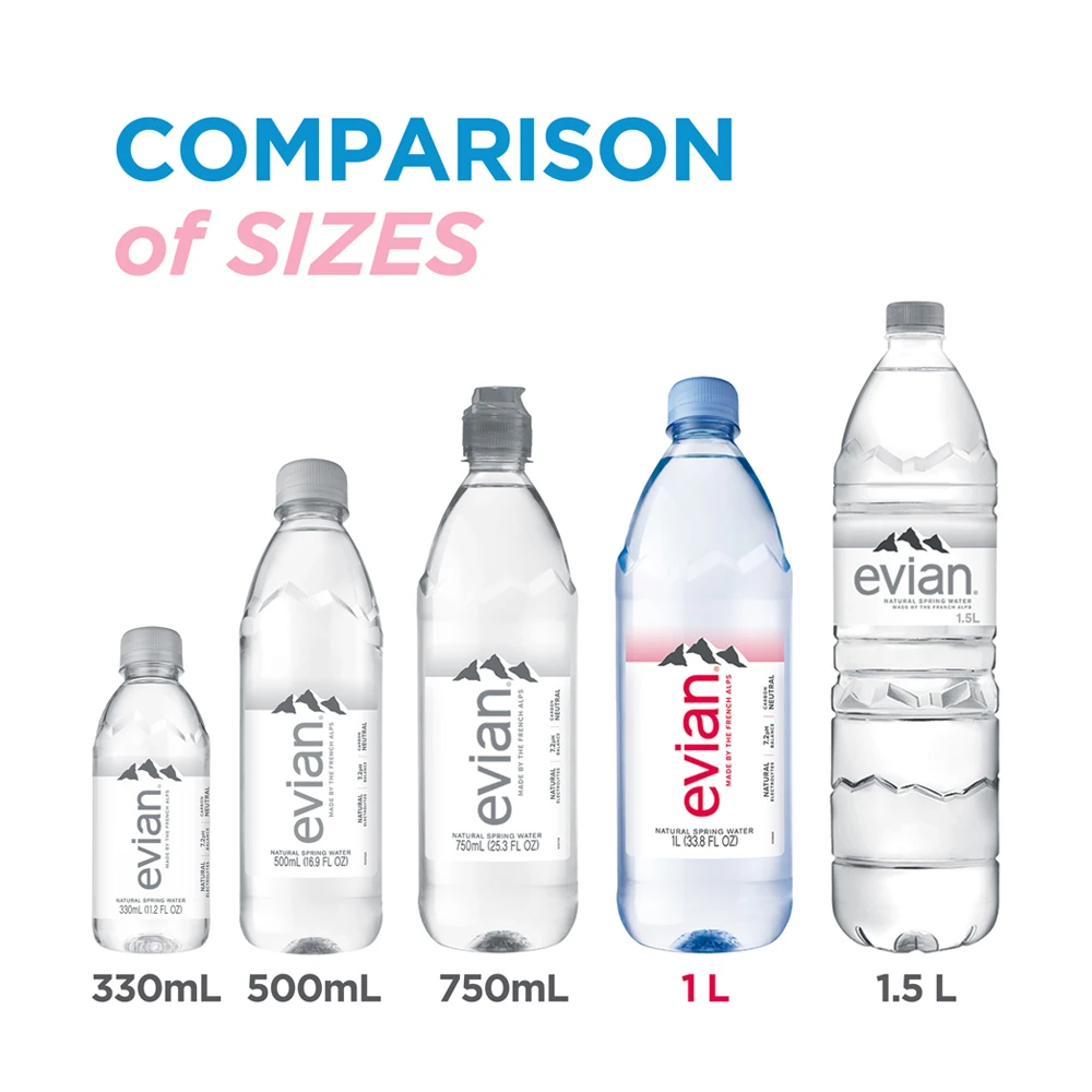 Evian 자연적인 샘물 (1.5l / 12pk),Evian 도매 병에 넣어진 물,Evian 광수를 위한 가격 Buy 에비앙
