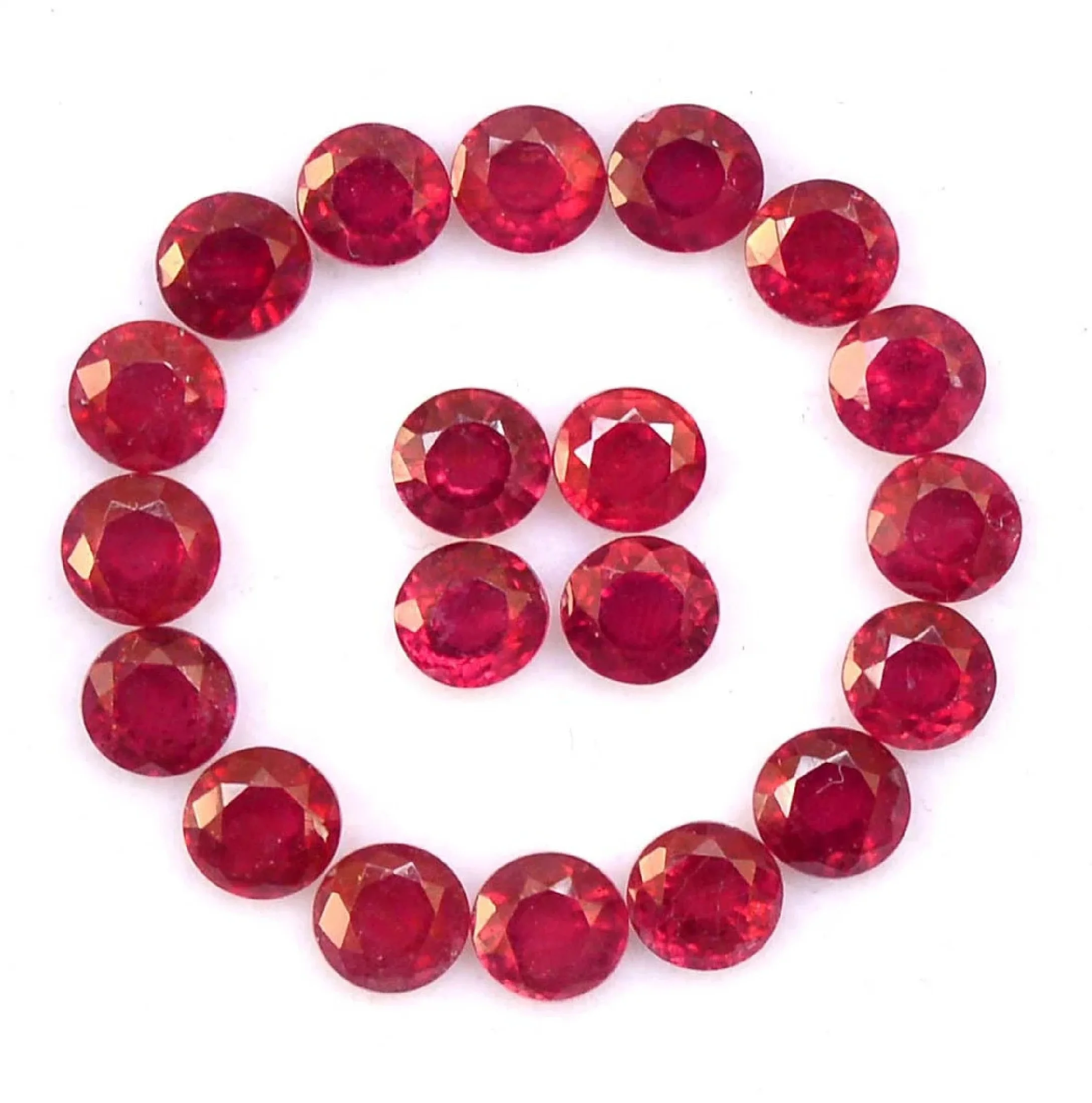 Natural Round Cut Ruby Loose Stone Untreated Gemstone in Red Color Ready for Jewelry Setting