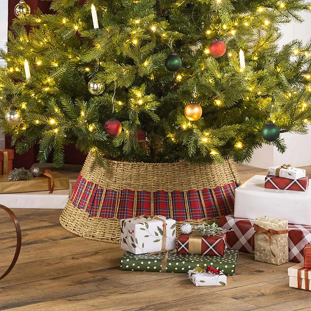 Best Seller Seagrass Tree Skirt/collar For Christmas Decoration Christmas Pattern Made By