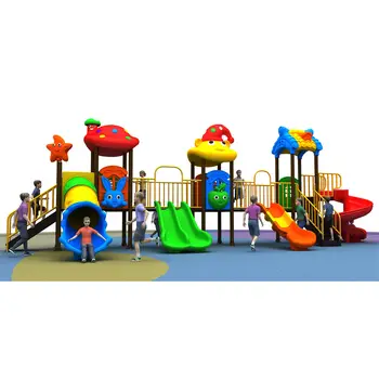 High Quality School Children Plastic Playground with Kid Slides Commercial Outdoor Playground Equipment