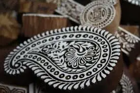 Wooden Printing Hand Block for Poplin Fabric Batik Woven Pattern for Home Decor Pillow Kids' Activewear