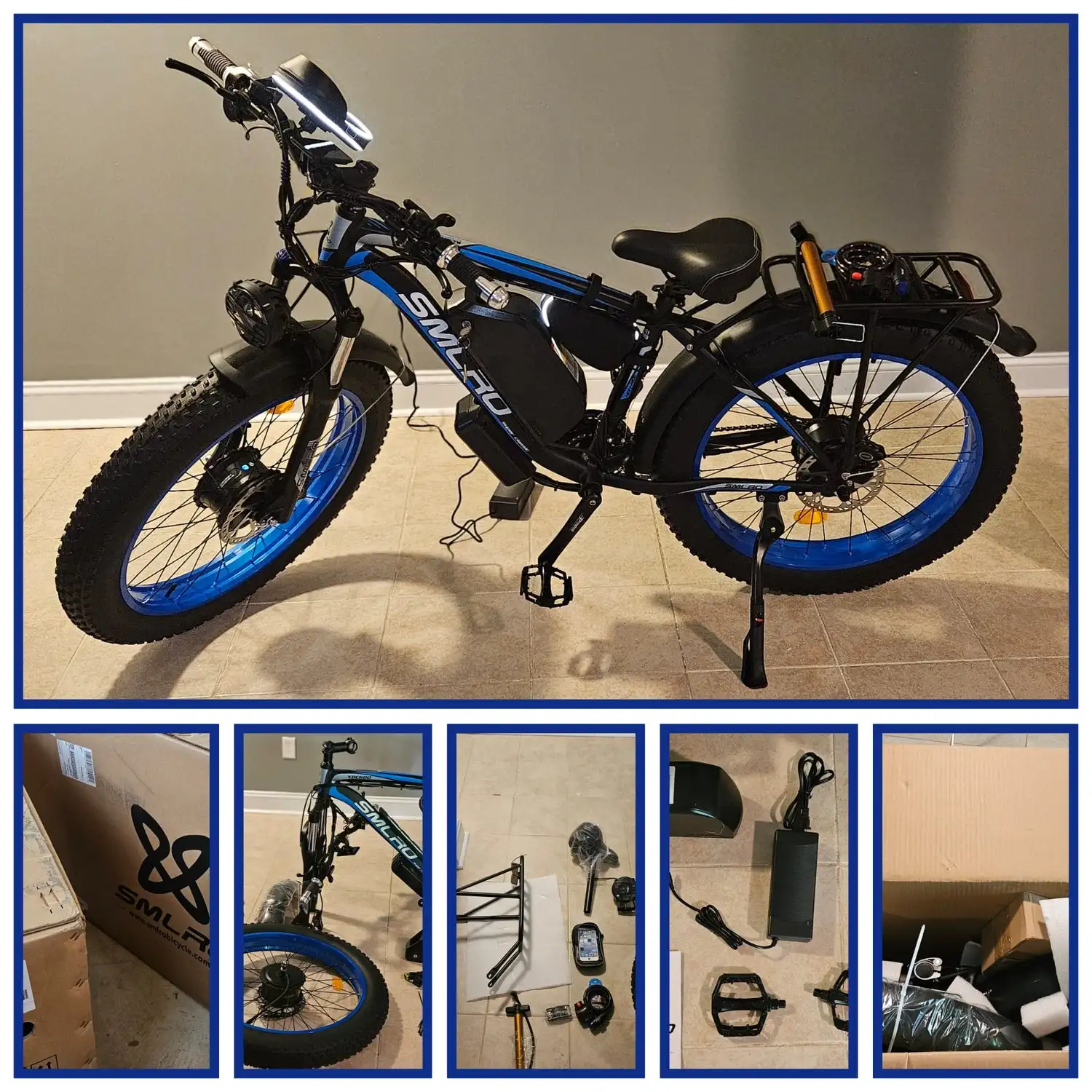 (USA Stock & Ship from China) SMLRO XDC600 Plus Dual Motors Electric Bike  Hydralic Disc Brake All Black