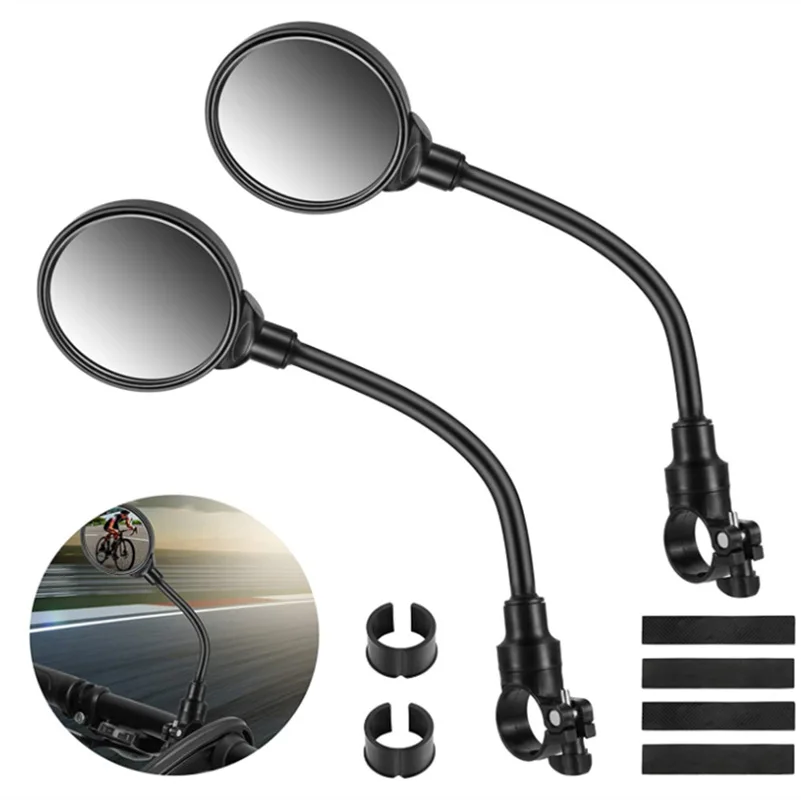 Bendable Bicycle Rearview Mirrors for Mountain/Road Bikes & Motorcycles Easy Hose Adjustment OEM/ODM Brand 1 Year Warranty