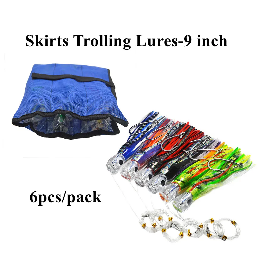 9.5 inch fishing lure skirts suppliers 9" Squid Hoochie 5 pack pick a color at checkout T making them ideal for refreshing worn Rig Skirts, 5 per pack