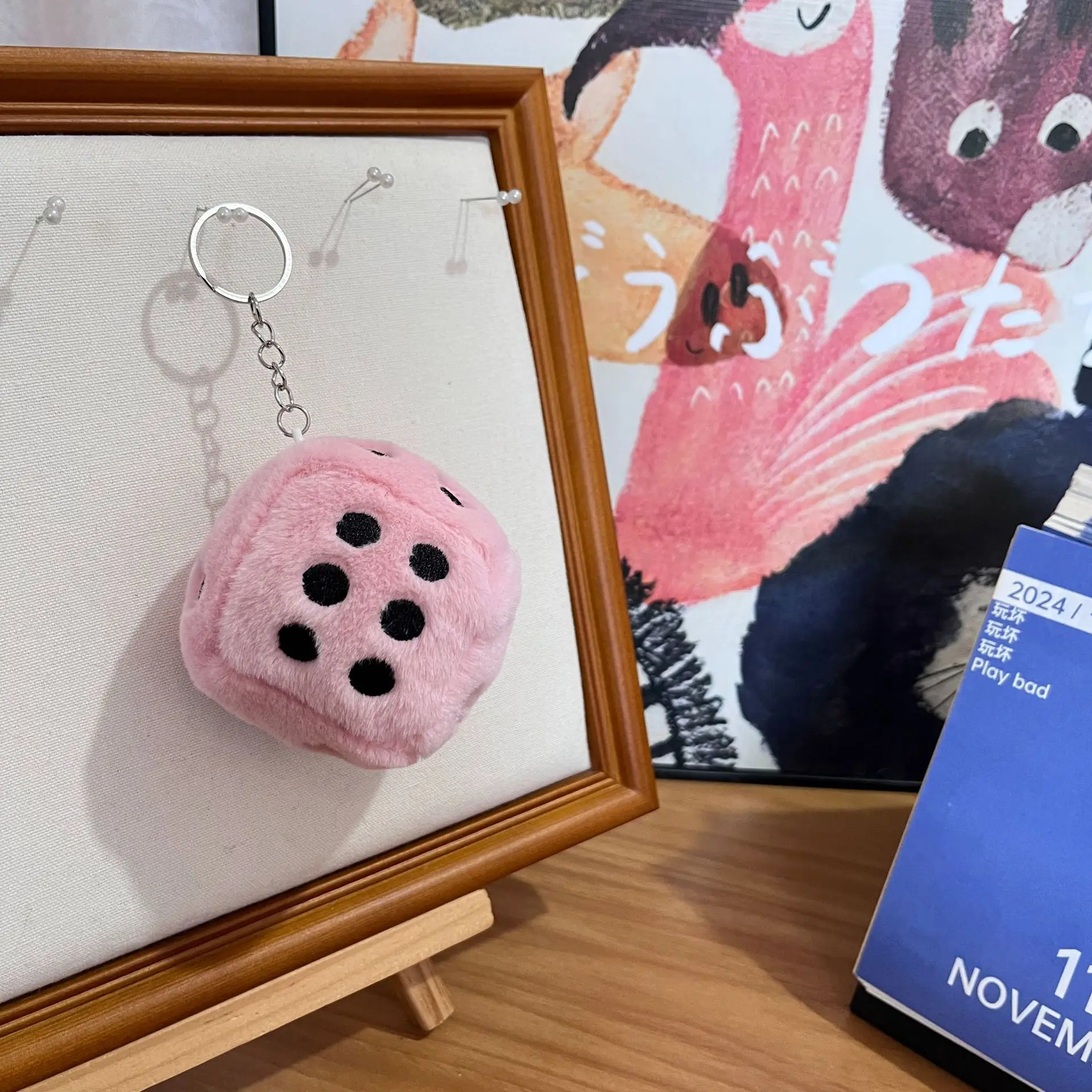 Mini Peluches Plushie Plush Toys Cube Dice Key Chain Funny Claw