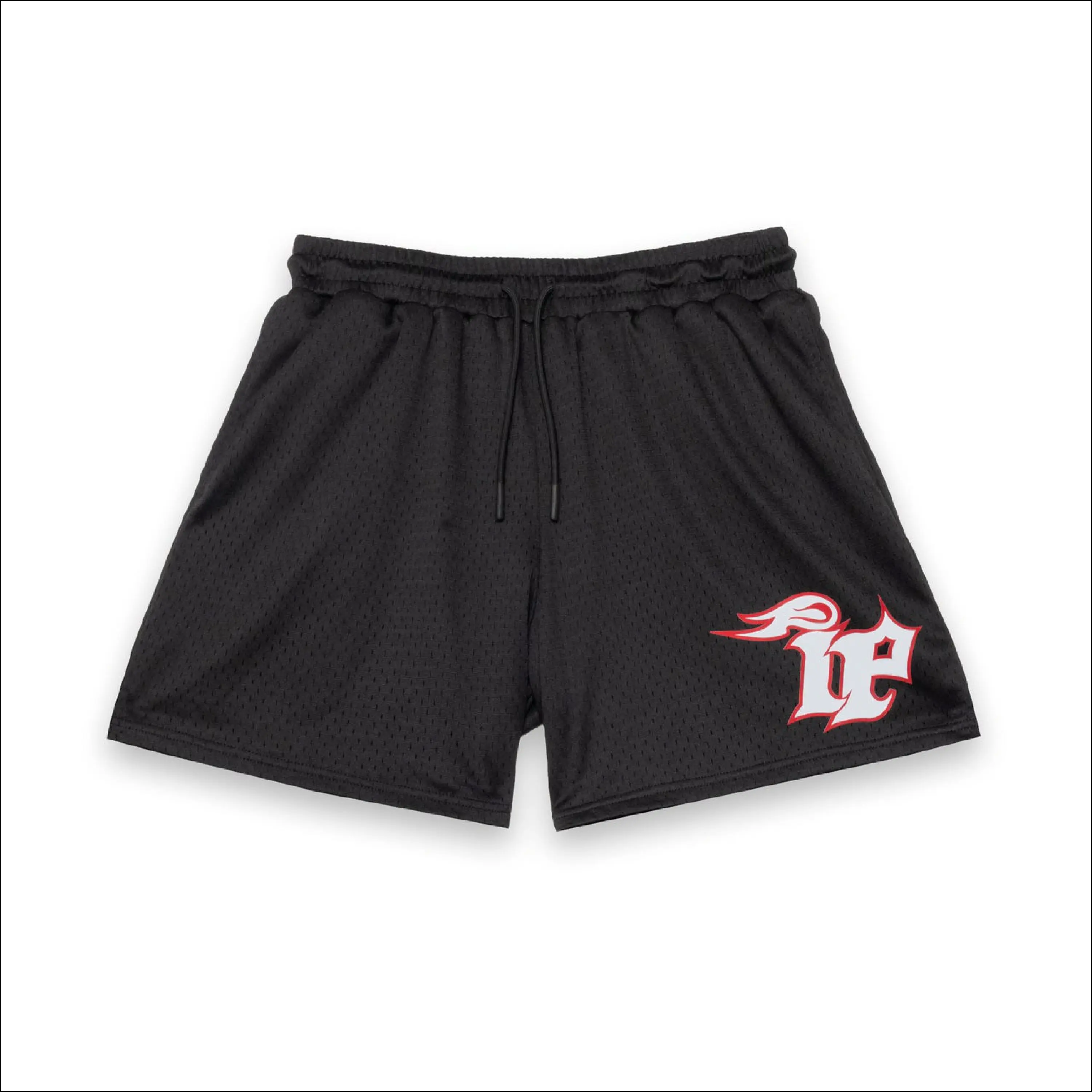 Custom Logo Men's Beige Color Mesh Shorts Wholesale Men's
