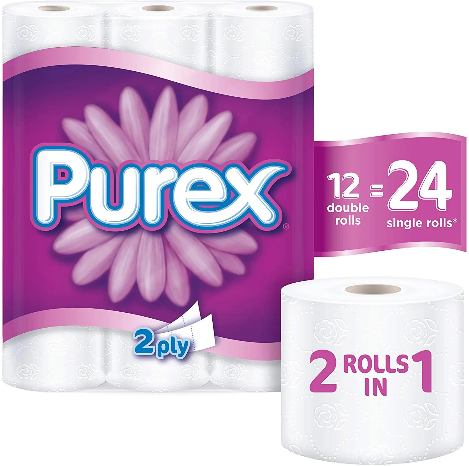 Purex Soft And Thick Toilet Paper,12 Double Rolls Of 24 Single Rolls Total 2904 Count Buy