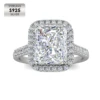 Bague de prestige en argent 925 plaqué or blanc 18 carats (Blanc)