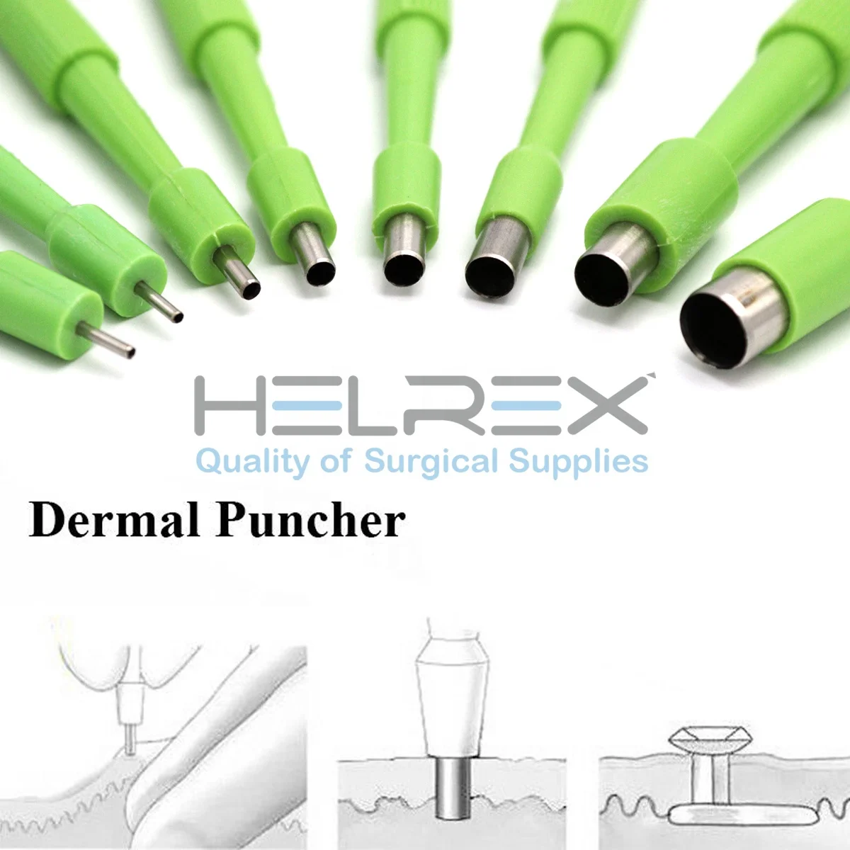 Biopsy Punches Piercing Tool Stainless Steel Disposable Sterilized