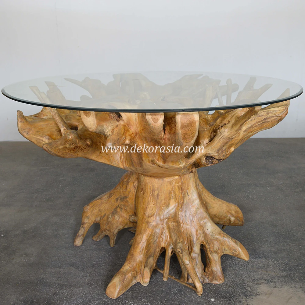 Teak Root Dining Table,Antique Style Luxury Teak Wood Root Dining Tables,Round Dining Table