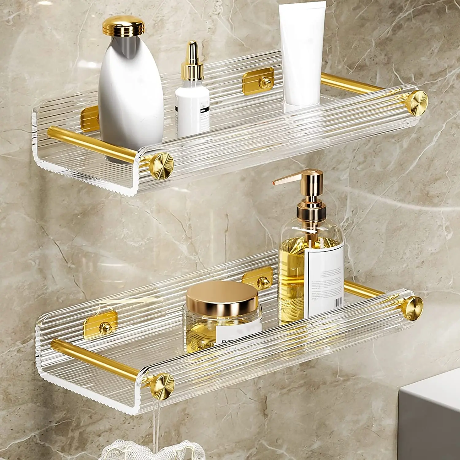 Custom Transparent Acrylic Shower Caddy Design Shower Organizer Wall