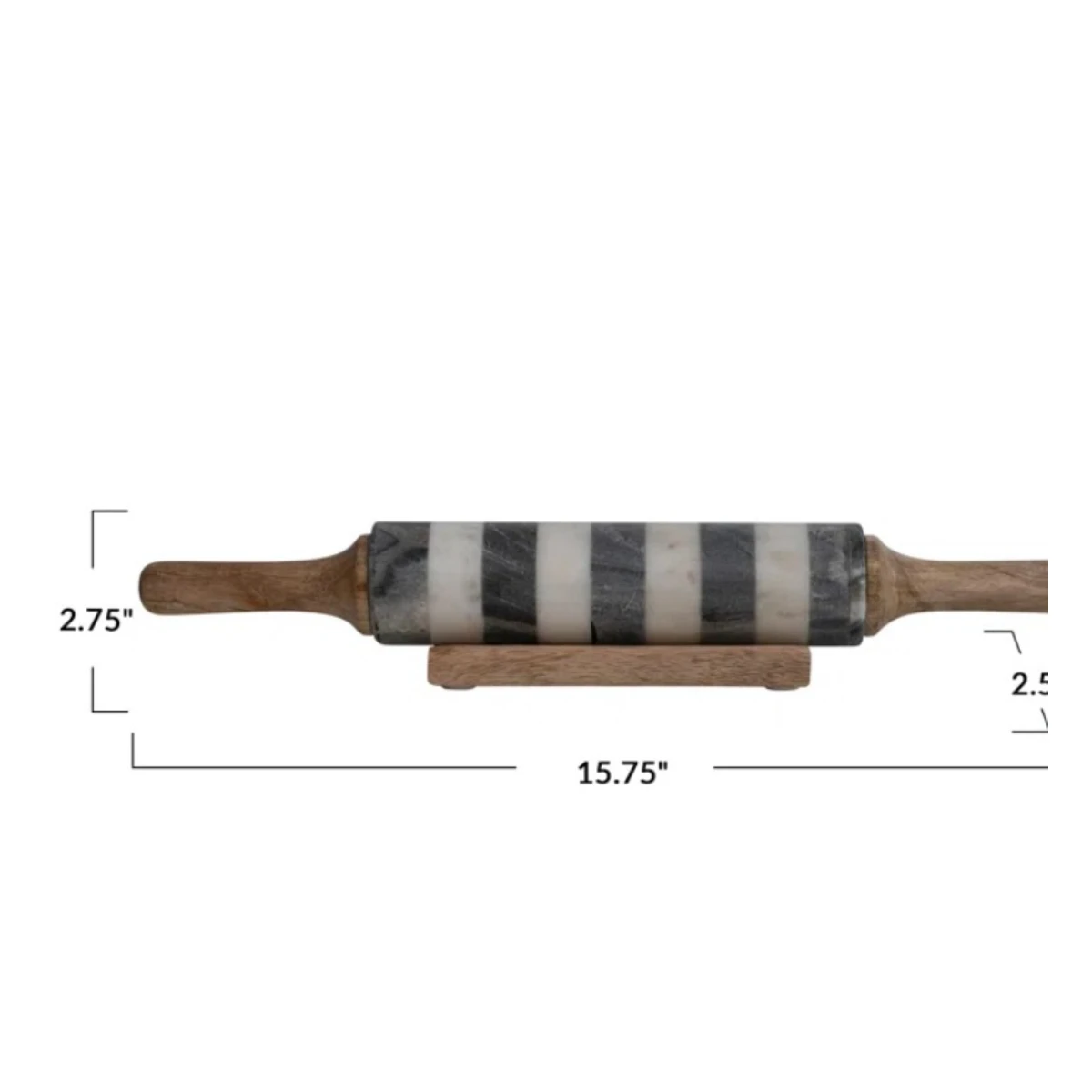 Large Rolling Pin in Marble and Wood with Modern Design Perfect for Baking and Home Kitchenware Accessory