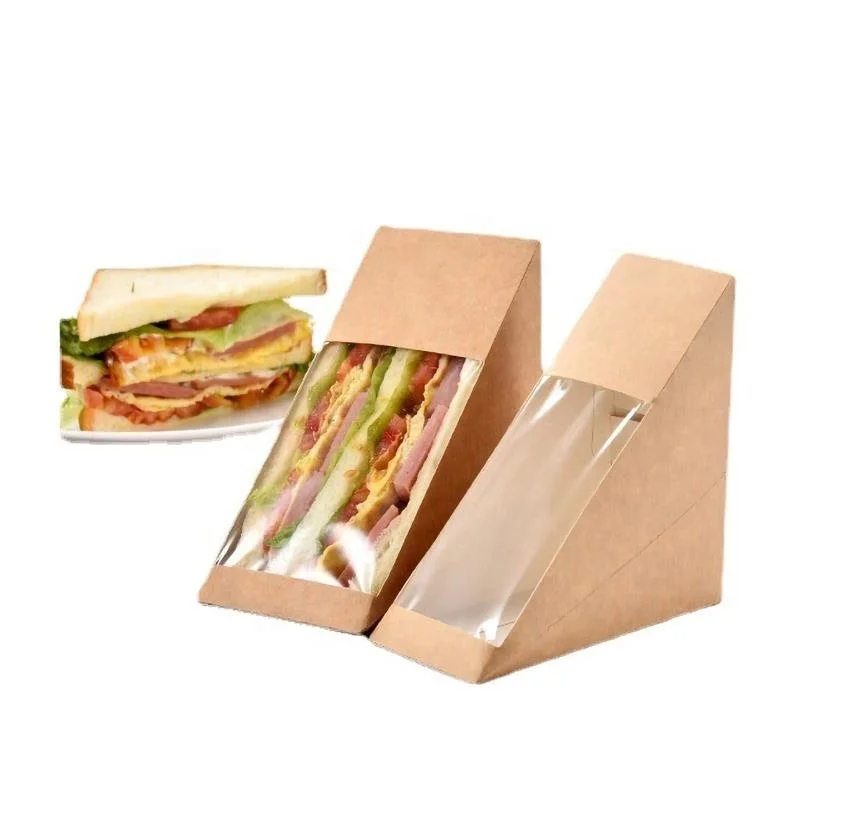 Eco-friendly Individual Easy Peel Paper Sandwich Box Kraft Box With ...