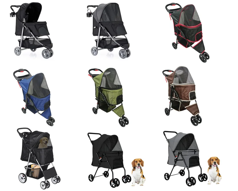 Thpsp406 Simple Assembly Wheel Pet Stroller Cat Stroller Lightweight Foldable Portable Compact