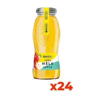 Rauch Premium Quality Energy Drink Clear Apple Juice Fresh Fruit Rich Vitamin C 200ml Glass Bottles 24 Bottles Pack for Home Use