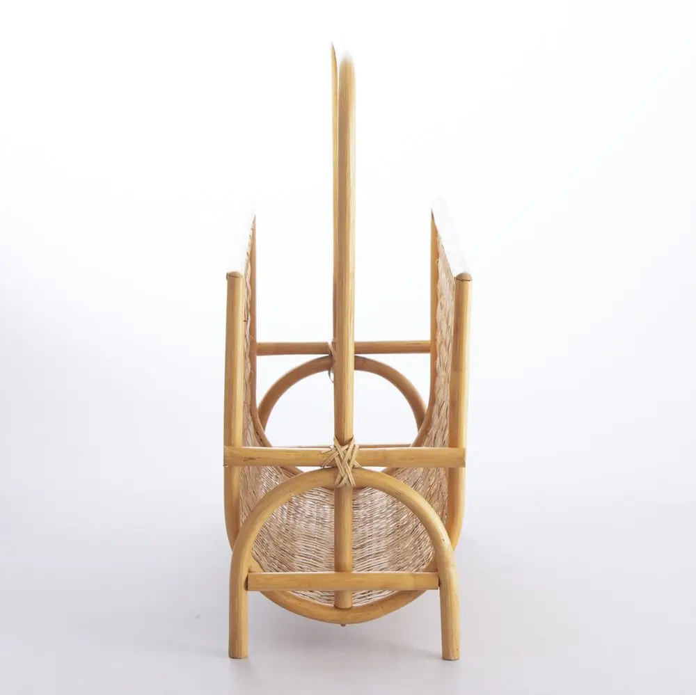 Tabletop Rattan Newspaper A4 Paper Holder Rack Office Decoration and Organization Racks for Desk Magazine File Holders