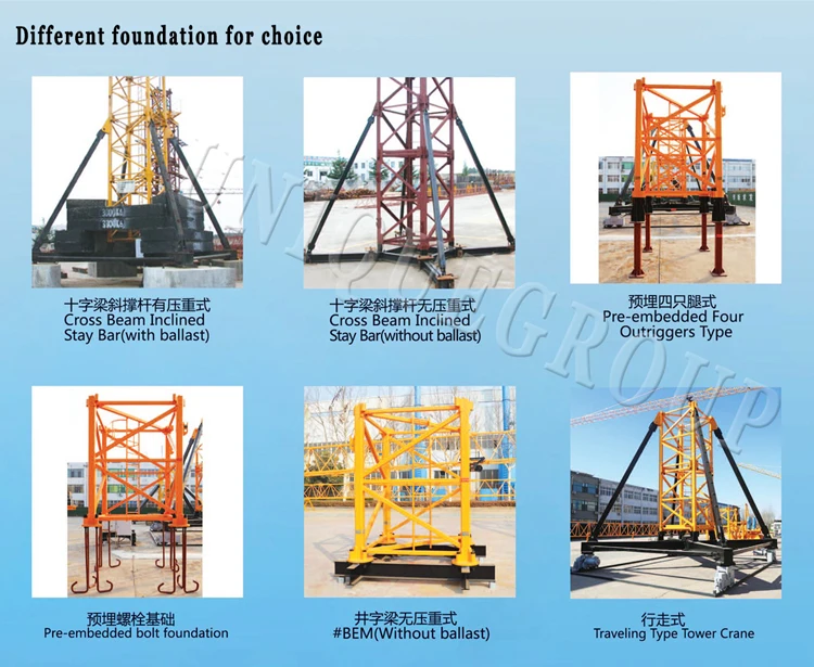 China Brand New 12 Ton 10 Ton 8ton Lifting Construction Tower Crane