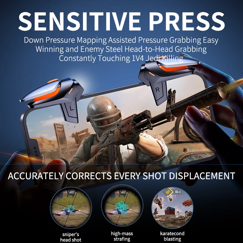 RTS  NEW STYLE Pubg Call of Duty CF DY01 Game Joystick Gaming Trigger Controller Fire Button Shooter for Shooting Game