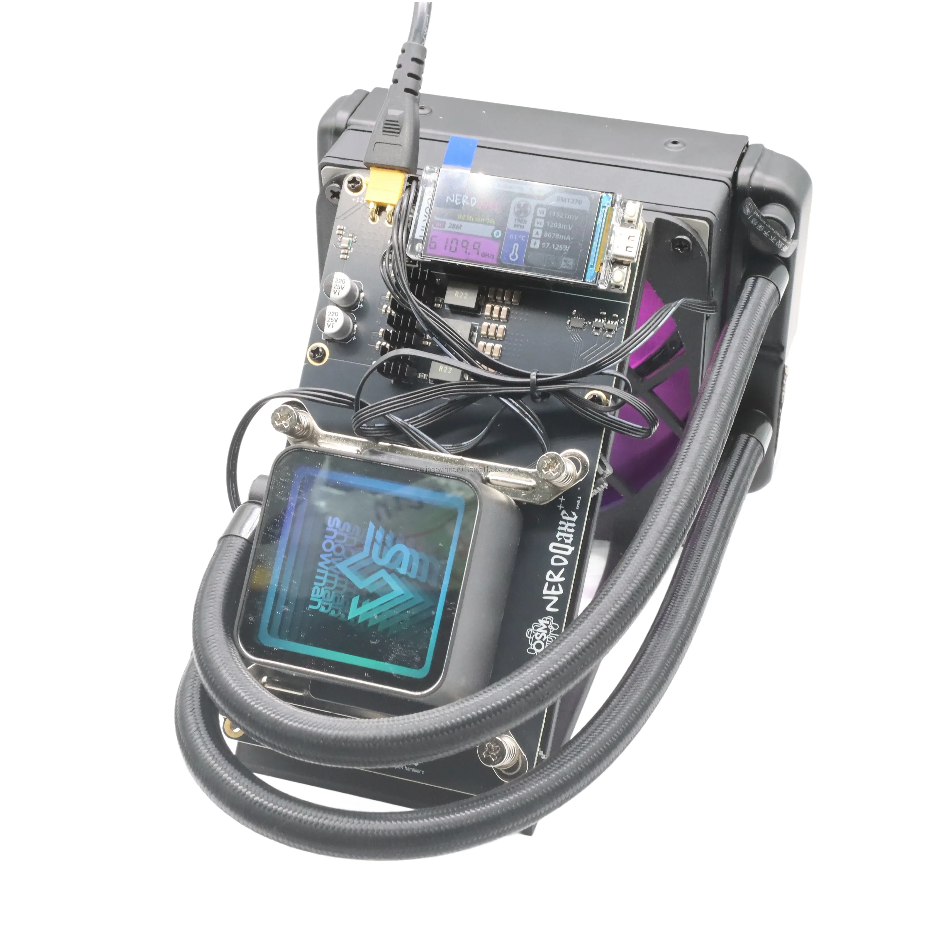 NerdQaxe++ Rev6.1 6T 100W Hydro Cooling Stable Performance Bitcoin
