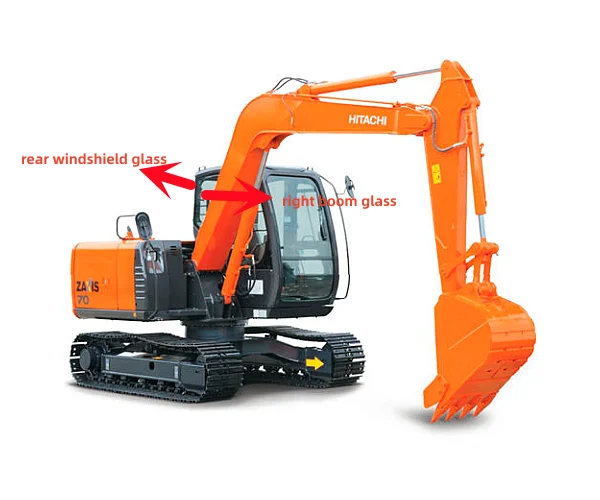 日立建機 掘削機用 強化ガラス フロントガラス Zx70 Zx130-5g Zx200-5g