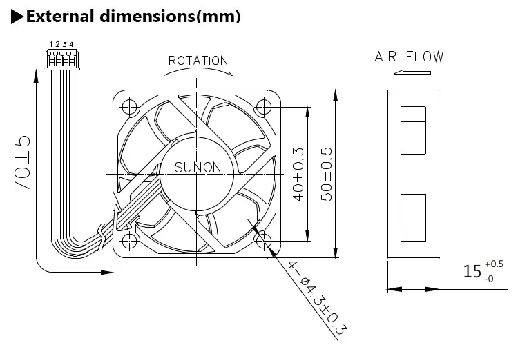 Sunon 12v Dc Axial Flow Fan 5015 50x50 50x15 50mm 15mm 50x50x15 Mm ...