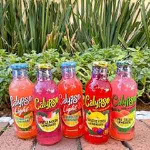Calypso Sugar-Free Ocean Blue Lemonade Soft Drink WholeSale Carbonated Soda with Peach Flavor Caffeine Bulk Bottle Packaging