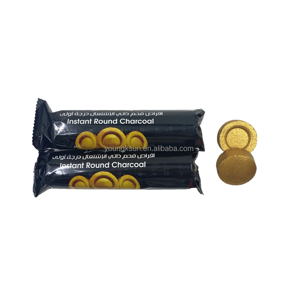 YKS 33mm Golden Torch Coal Colored Hookah Charcoal Tablets