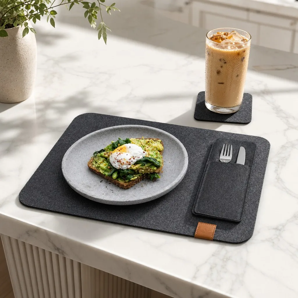 family dining table with multiple placemat sets