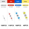 400pcs/bag(150white/110red/110blue/40yellow)