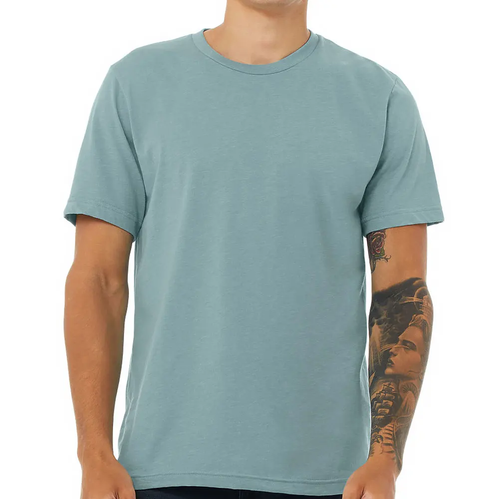 Bella Canvas Unisex Heather CVC T-Shirt - 3001CVC In HTHR Chari, Size 2XL (4.2 Oz, 52% Cotton/48% Polyester)