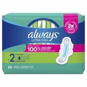 Always Radiant Size 4 Overnight Absorbency Feminine Pads for Women 20 Count Multipack Flexfoam Wings Scented Breathable