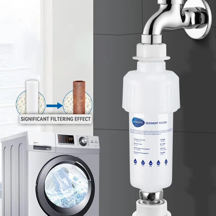 1/2" Connect Portable Tap Rust Removal Filter Washing Machine Water Prefilter Sediment Anti Scale Filter Shower Filter