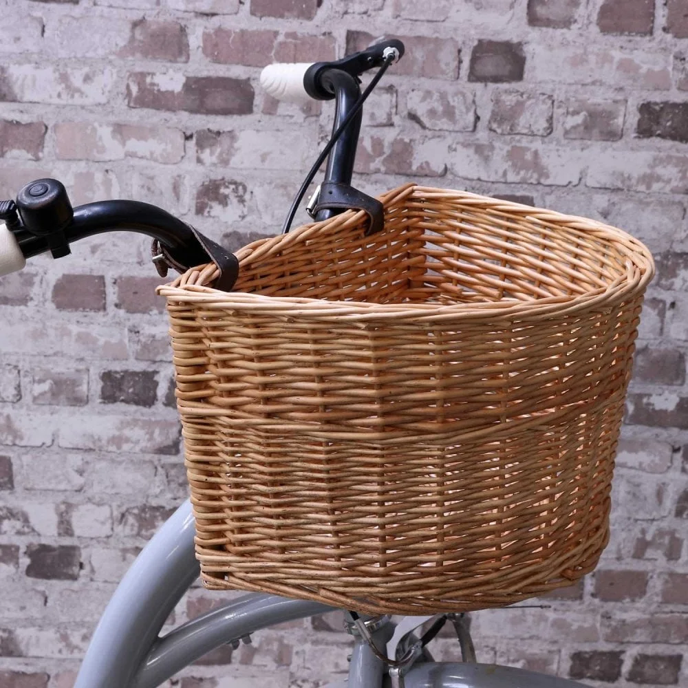 Vintage Rattan Bike Baskets Wicker Bicycle Front Basket with