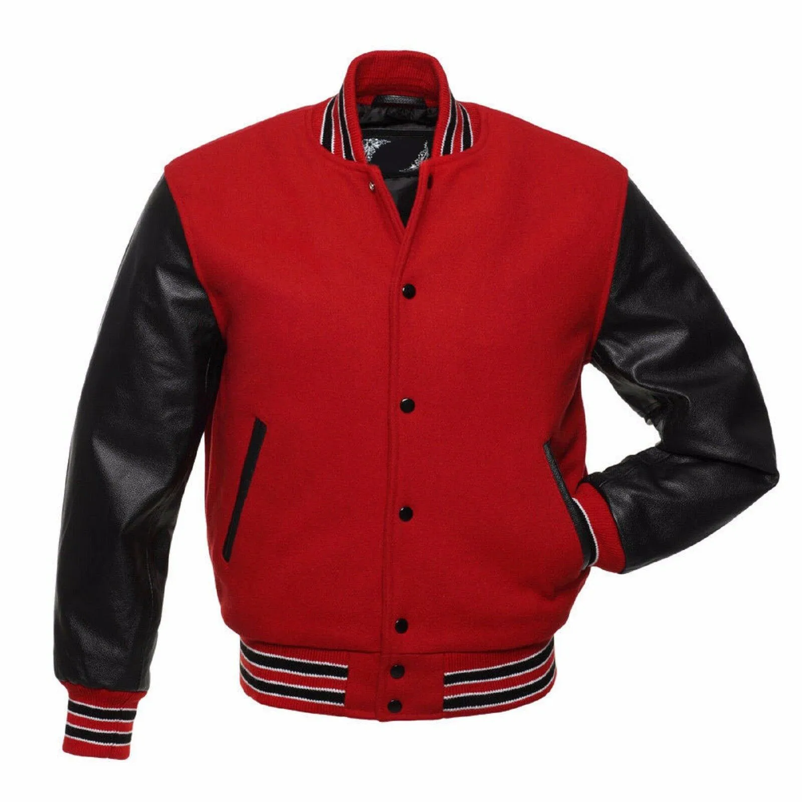 Custom Embroidery Logo Leather Baseball Bomber Leather Varsity