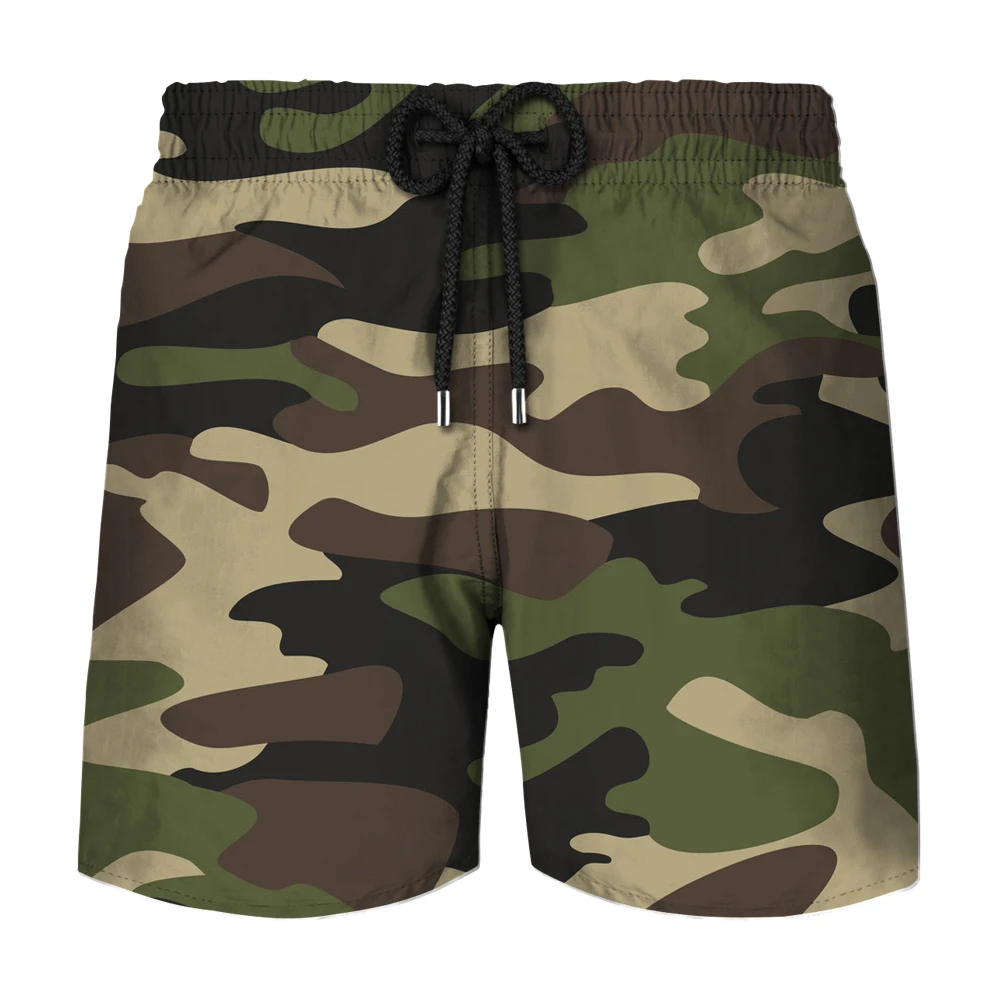2023 Camouflage Print Customized Men's Swim Shorts 3D Beach Fiess Good Quality Custom Design Men Shorts628_voghion.com