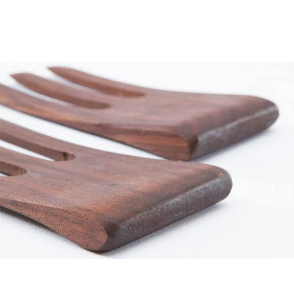 Designer Hand Shape Salad Tools Wooden Server Easy to Use Hands for Mixing Lots of Vegetable Items Home and Kitchen