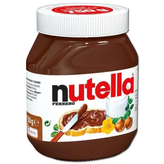 Ferrero Nutella Chocolate Spread in jars 350g, 400g, 600g, 750,800gr, 1kg  and 5kg.