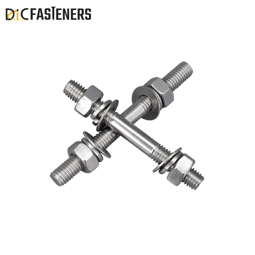 Din835 Stainless Steel Double End Threaded Stud Head Screw Bolt At Best