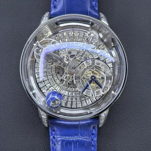 High-quality Fashionable Trendy Sporty Men's Mechanical Watch Designer Style Genuine Leather Strap Automatic Luxury Brand Watch