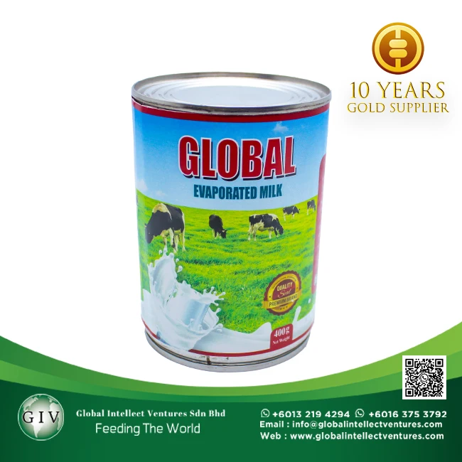 Global Evaporated Milk With 2 Protein For Coffee Or Tea And Baking
