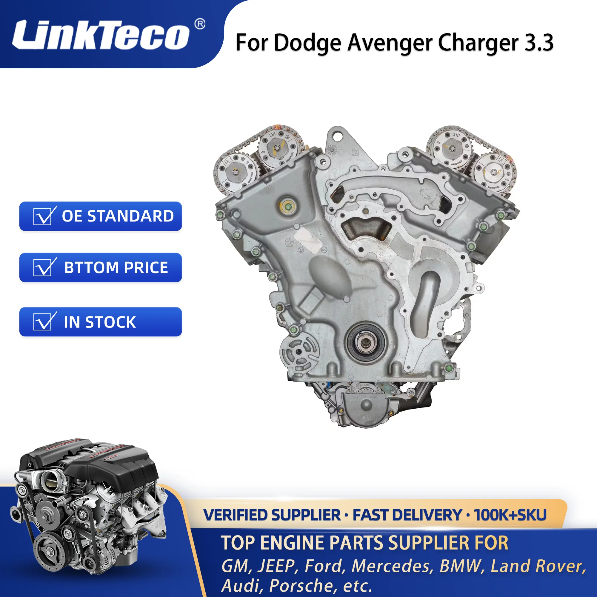 Linkteco High-quality V6 Engine Assembly for Dodge Avenger Charger 3.3L 2014-2021 4666031AB