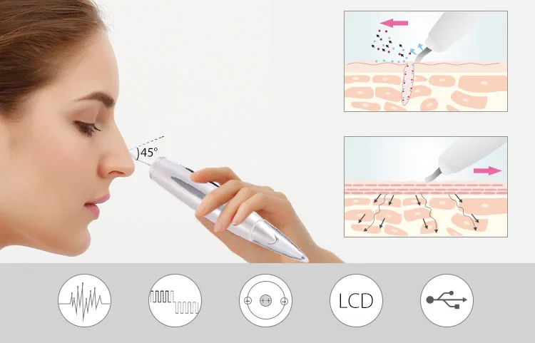 2024 Private Label Professional Ultrasonic Skin Spatula Blackhead Remover Facial Scrubber Facial Cleansing